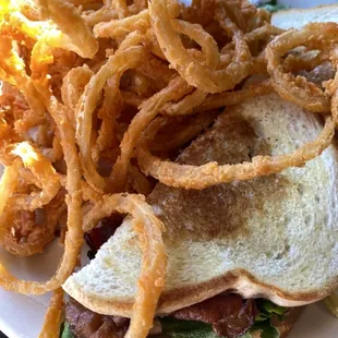 BLT with Haystack Onion Rings