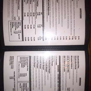 First part of the menu