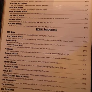 the menu