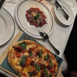 Nduja Pizza wagyu carpaccio