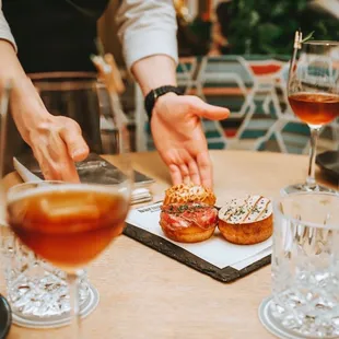 Drink flight with the waffles