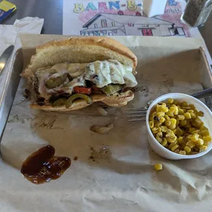 Brisket philly and roasted sweet corn. 10/10.