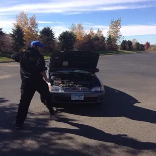 Car broke down, waiting for lunch!