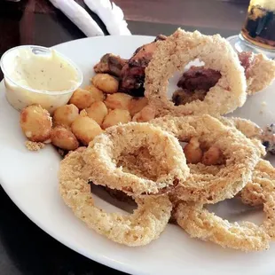 Sampler platter was so yummy yum yum! Must try. Onion rings were honestly the best I've ever had!