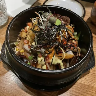 Krispy beef paella
