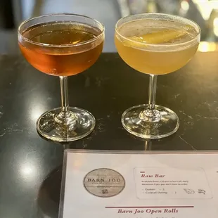 Toasted sesame Manhattan and drunken tiger