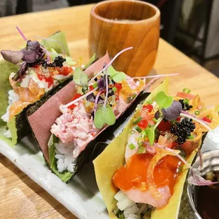 Open Roll Trio Set  (Yellowtail, Tuna Mayo, Salmon)