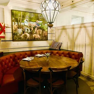 Seating inside one of the stables