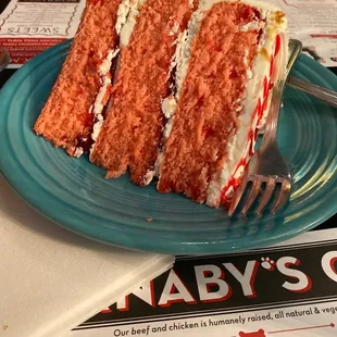 Strawberry cake- newest thing on the block here at barnabys