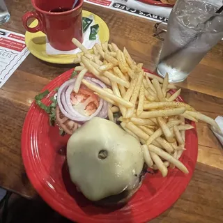 Mushroom Swiss Hamburger