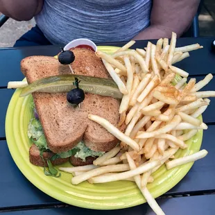 Pesto Chicken Salad Sandwich with Artichoke Hearts