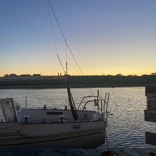 Sunset over the water