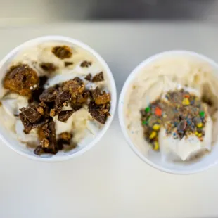 two bowls of ice cream