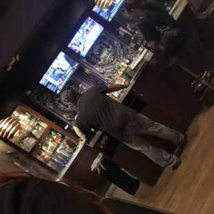 Such a rude, mocking bar tender. Feb 2nd at 1:30pm how unacceptable. Check on the audio if corporate has cameras