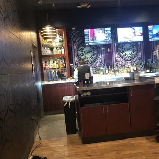 The is the worst bartender in the world. Old man, with a mustache