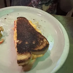 Burned Grilled cheese sandwich.