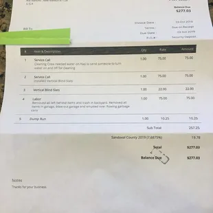Invoice for the "fix". This is a shady company.