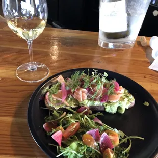 Avocado toast with lox