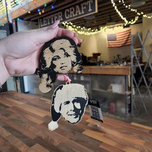 Letter Craft wood ornaments.