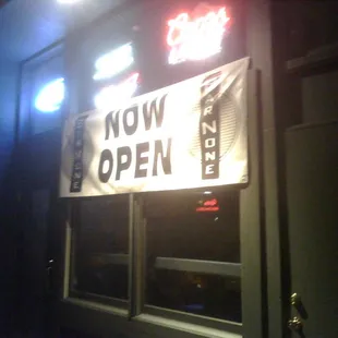 Bar None Now Open Sign