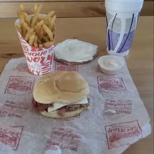 Sandwich, fries @ drink.