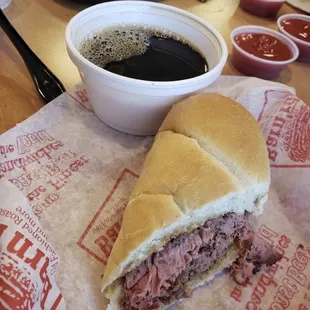 French dip sandwich w/ au jus.