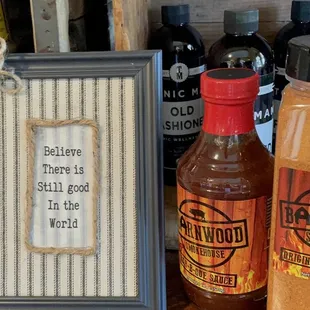 bottles of bbq