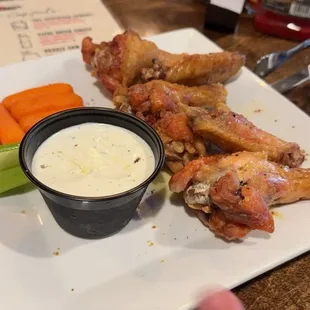 Lemon Pepper chicken wings made extra crispy for us.