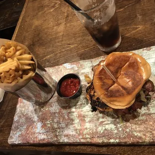 Chicken Club Sandwich with waffle fries. Delicious and very filling