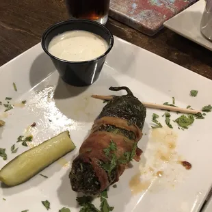 Starter: Jalapeño poppers filled with choriqueso - great taste