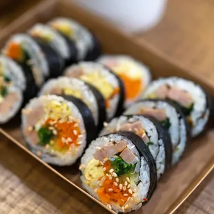 a plate of sushi