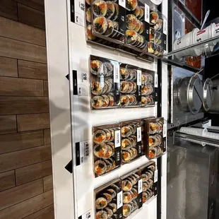 a display of food items