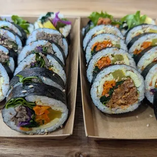 Spicy pork and bulgogi