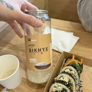 drink, sushi and sashimi