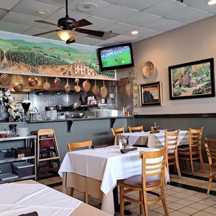 a view of the dining area