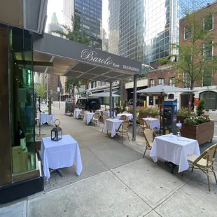 Outdoor dining options at Barolo East!