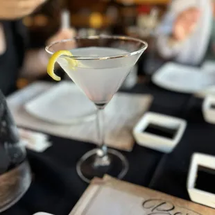 Sapphire Martini with a Lemon Twist