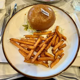 Southwest Burger and Sweet Potato Fries