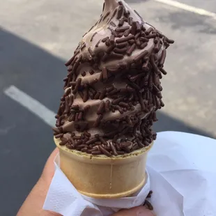 $2.49 for small cone plus $0.75 for jimmies/sprinkles plus tax..  Turkey hill ice cream.. very tasty
