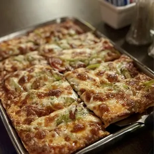 House pizza was absolutely delicious!