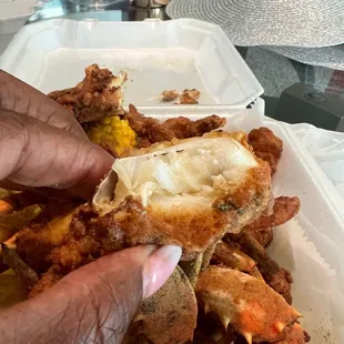 Inside fried crab