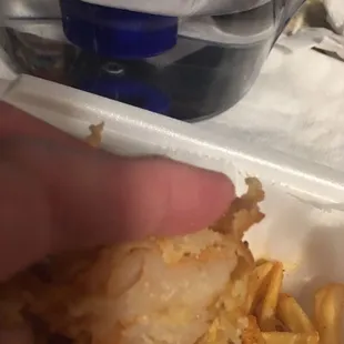 Translucent still raw shrimp. Supposed to be fried!