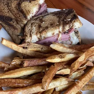 Pastrami Reuben with Hand Cut French Fries