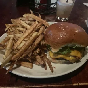 Baron bacon cheese burger and fries