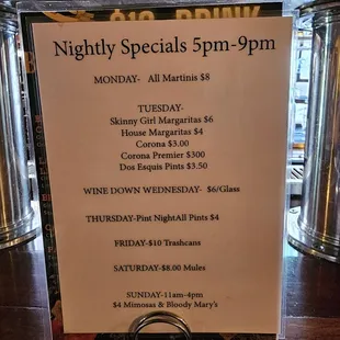 menu