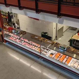 an overhead view of a deli