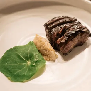 brandt beef short rib, burdock jus, baek kimchi, ssam