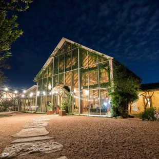 The Ballroom, a climate controlled space with 40' glass windows.