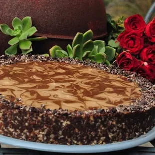 a chocolate cake with a swirl