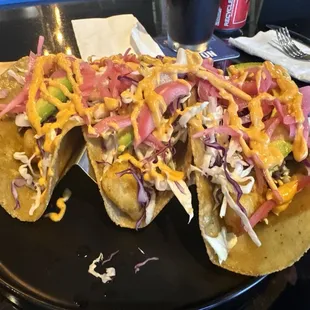 Close up Baja Fish Tacos
